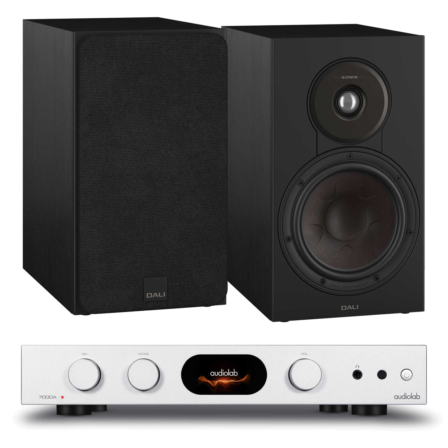 Audiolab 7000A Silver with Dali SONIK 3 Black