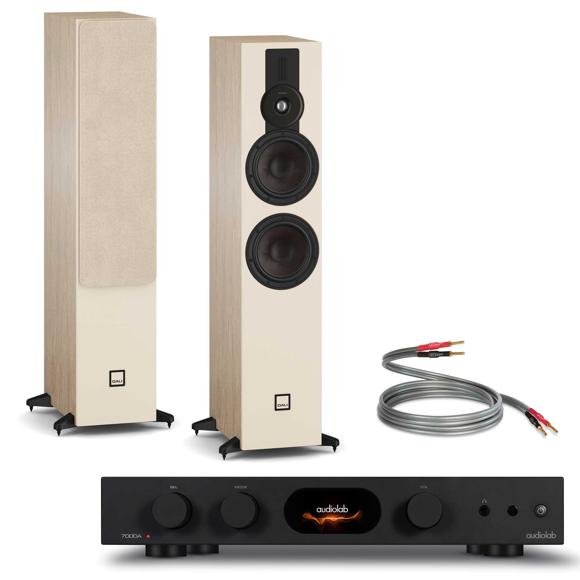 Audiolab 7000A Black with Dali SONIK 7 Natural Oak