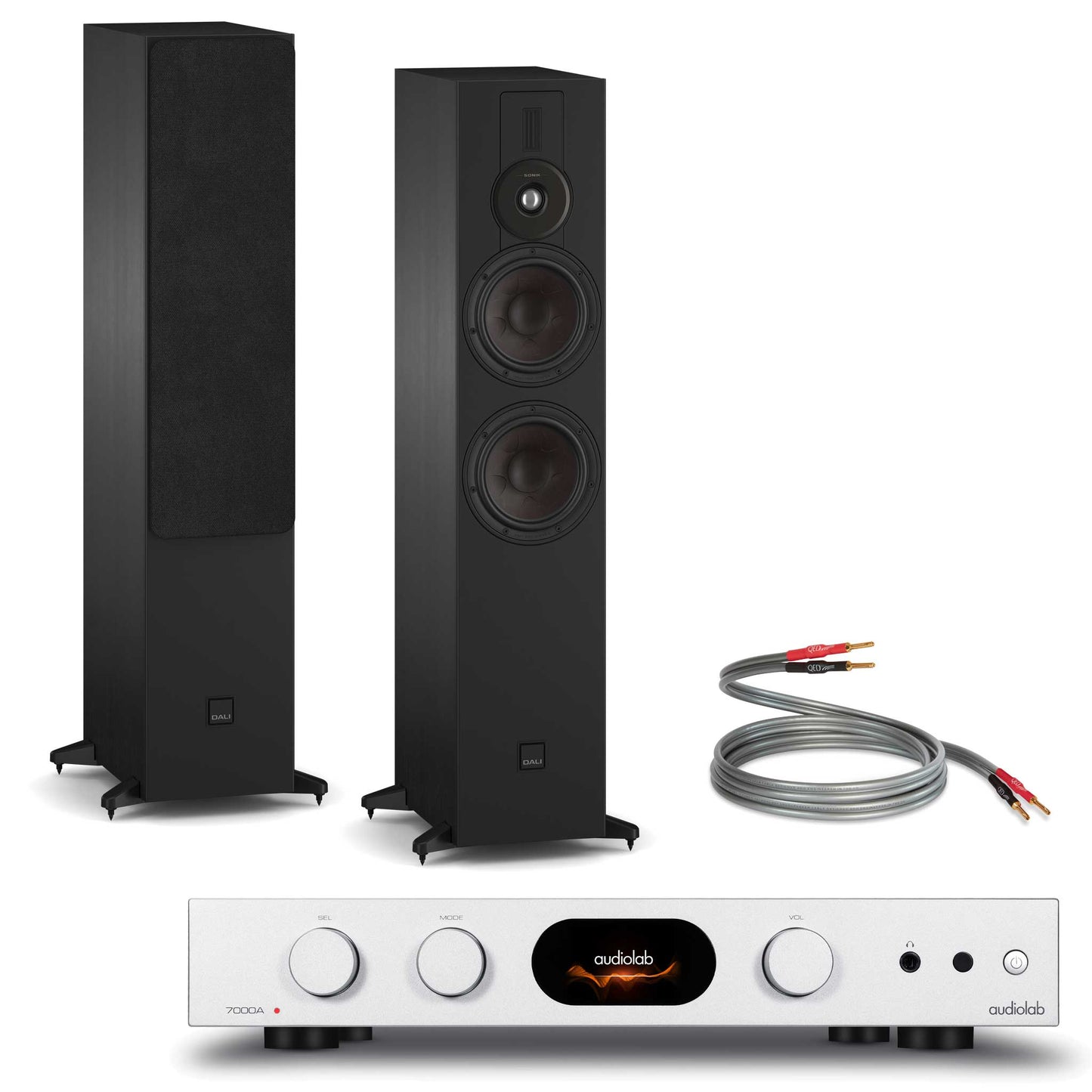 Audiolab 7000A Silver with Dali SONIK 7 Black 
