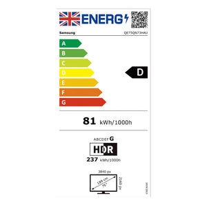 Samsung QE75QN73H Energy Label