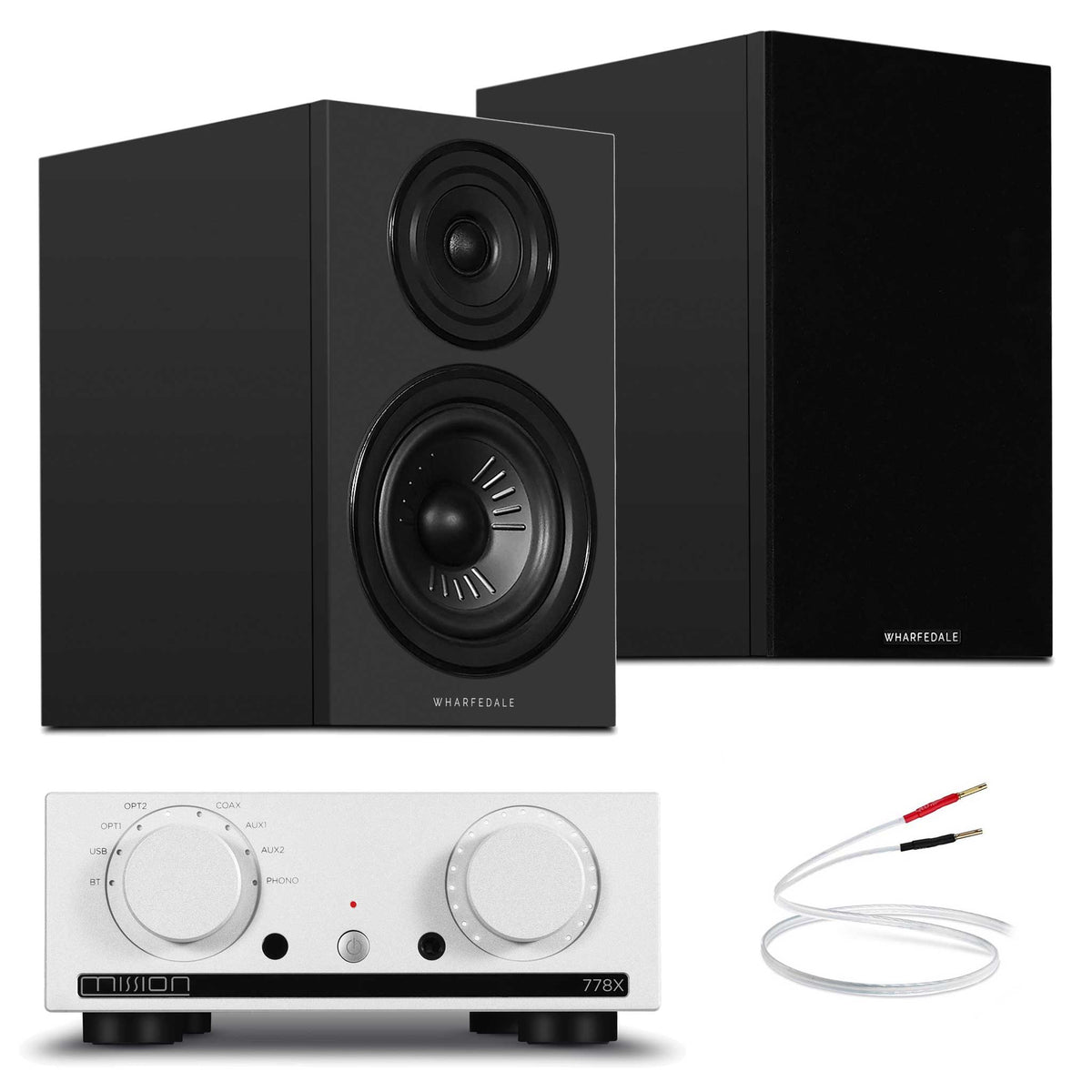 Mission 778x Silver with Wharfedale Diamond 12.2i Black