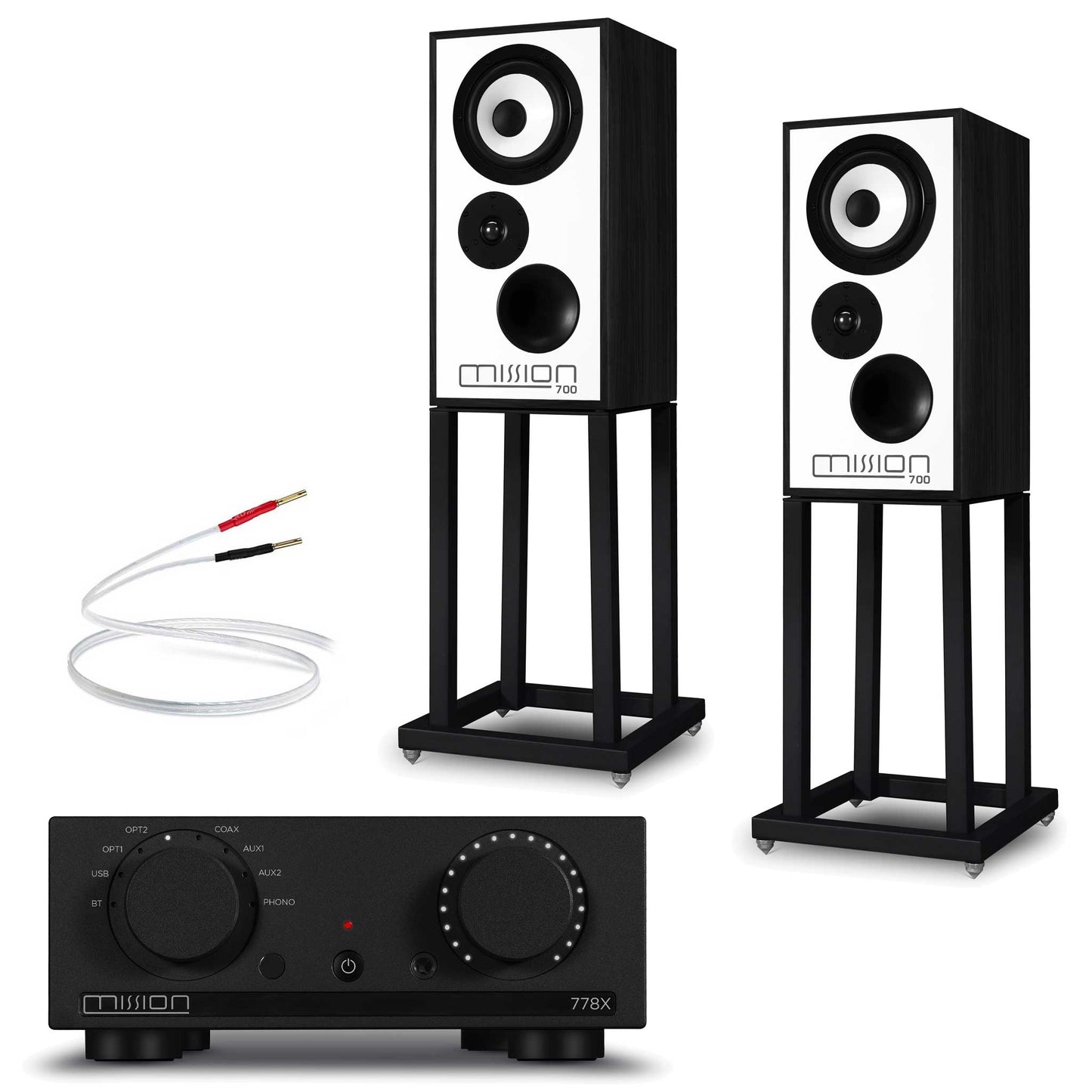 Mission 778x Black with Mission 700 Speakers Black