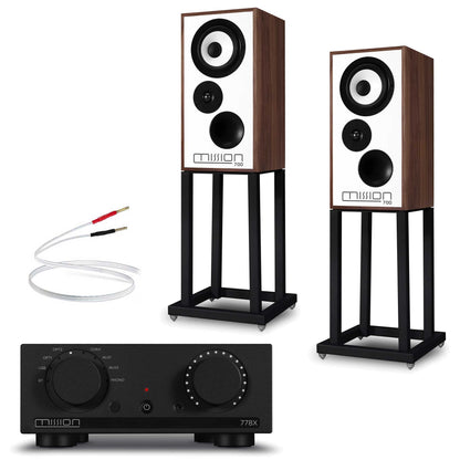 Mission 778x Black with Mission 700 Speakers Walnut