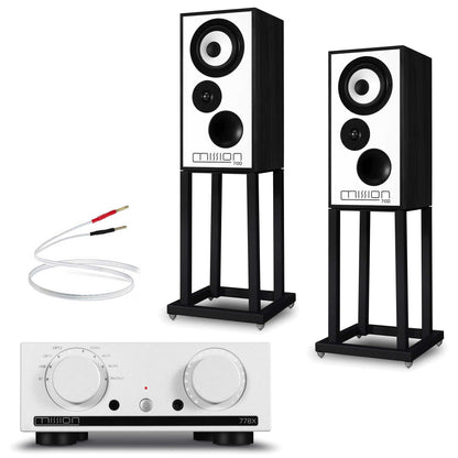 Mission 778x Silver with Mission 700 Speakers Black