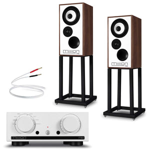 Mission 778x Silver with Mission 700 Speakers Walnut