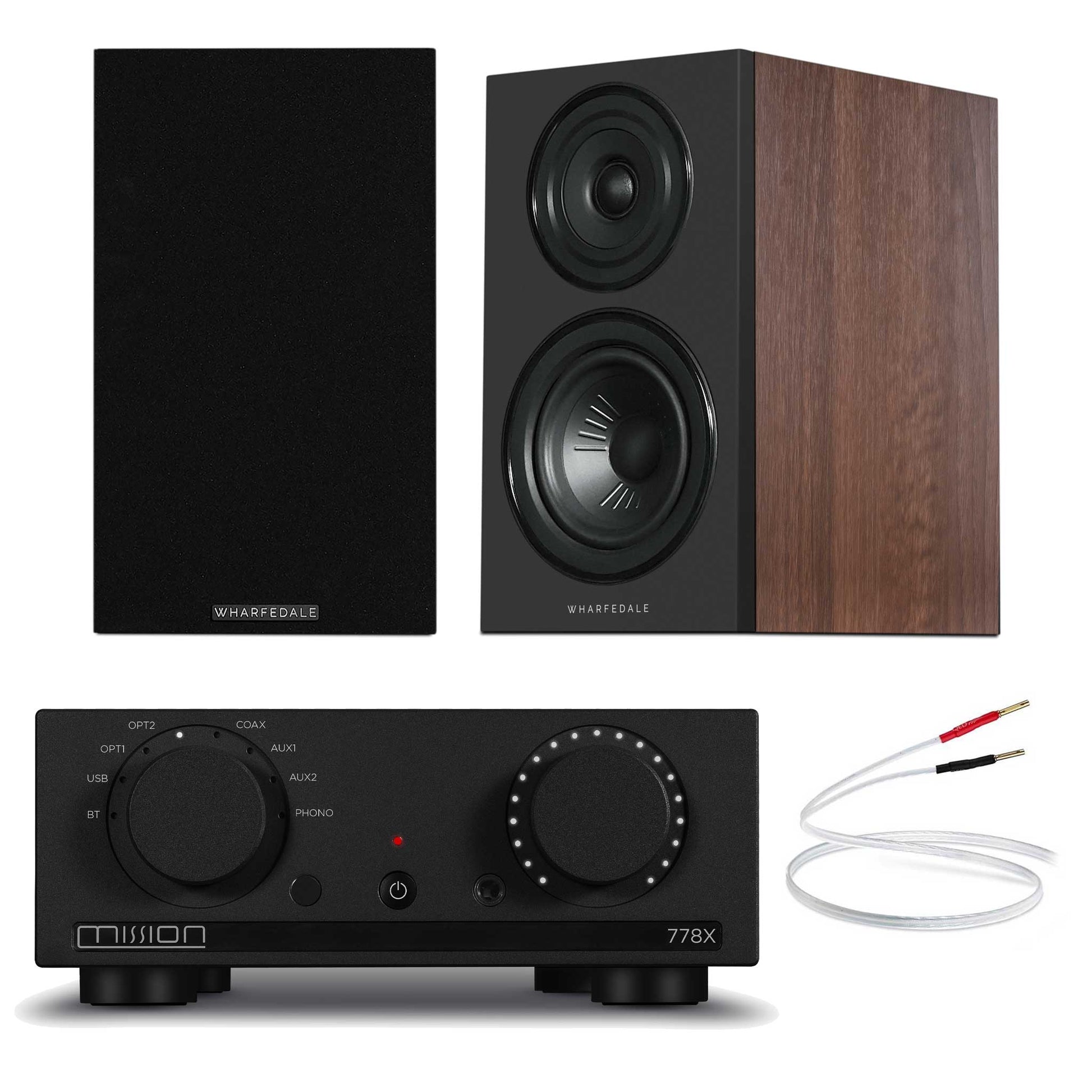 Mission 778x Black with Wharfedale Diamond 12.1i Walnut