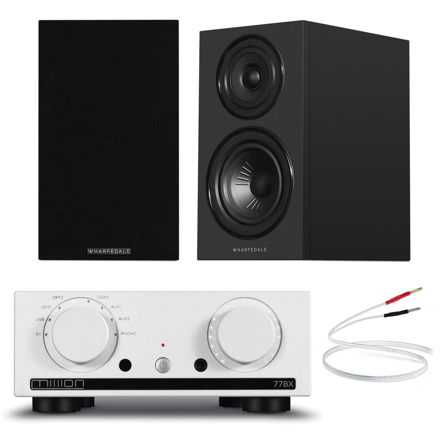 Mission 778x Silver with Wharfedale Diamond 12.1i Black