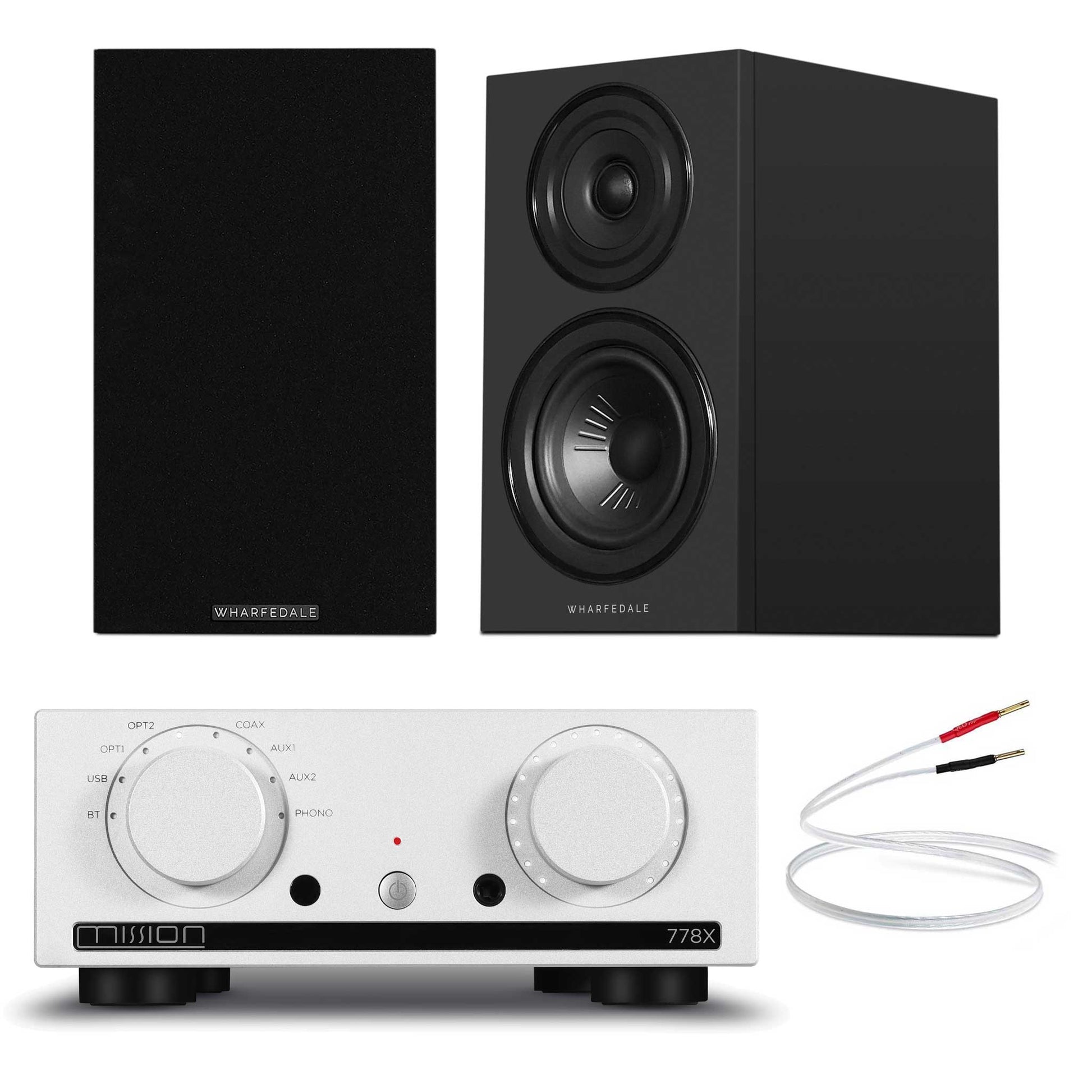 Mission 778x Silver with Wharfedale Diamond 12.1i Black