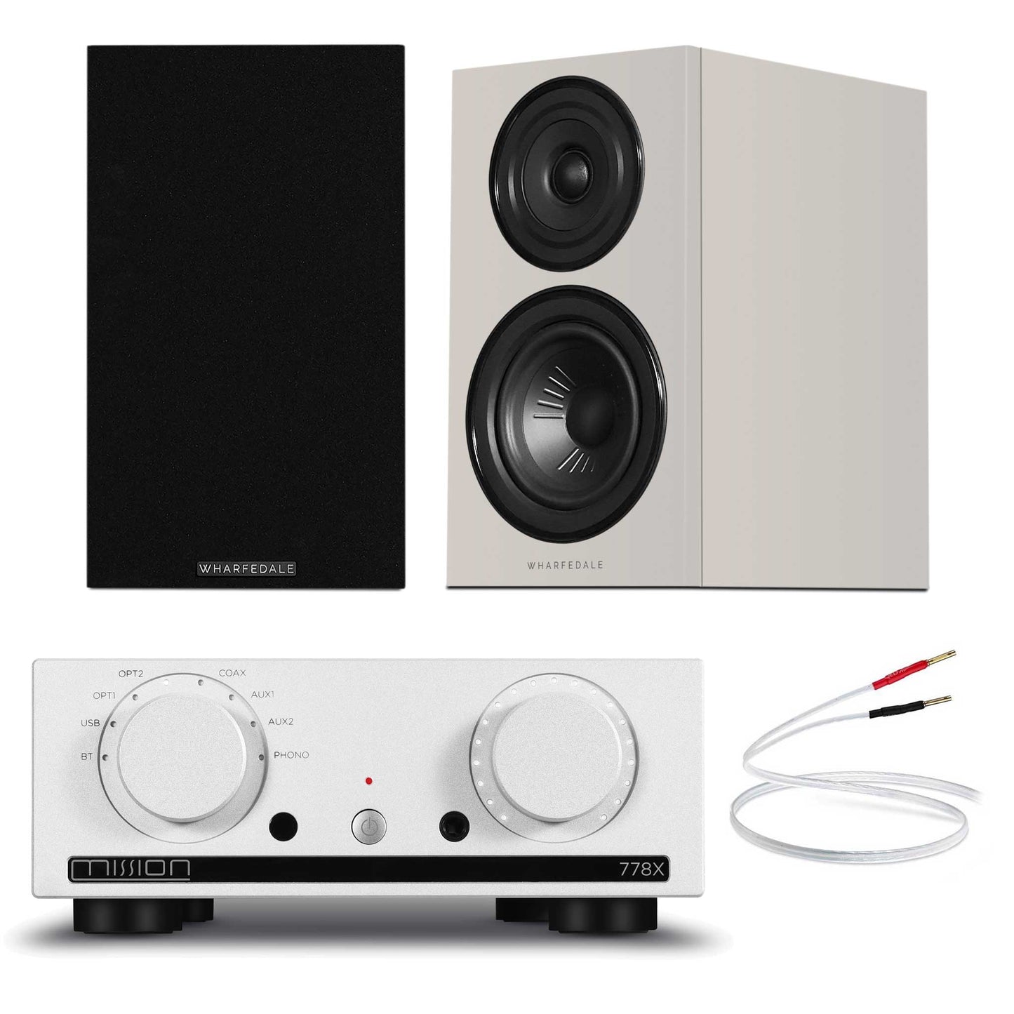 Mission 778x Silver with Wharfedale Diamond 12.1i Grey