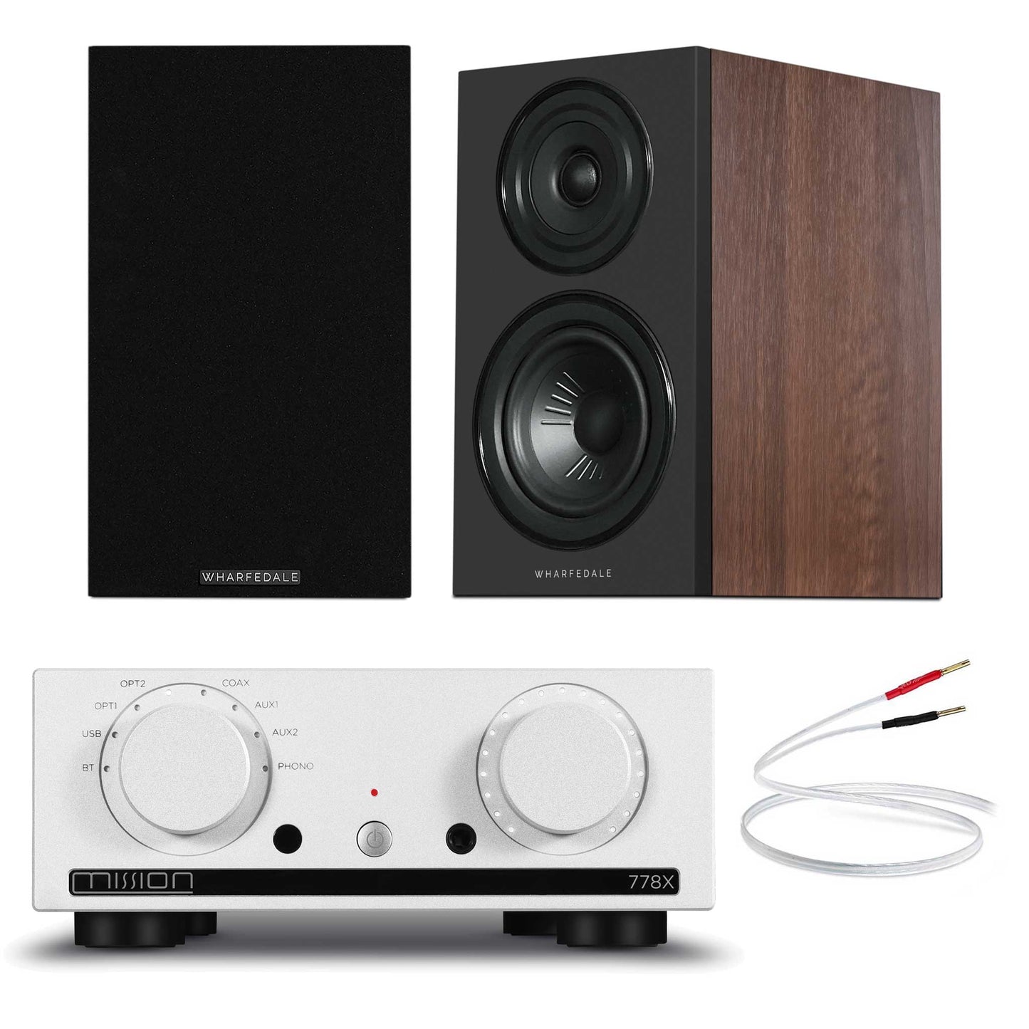 Mission 778x Silver with Wharfedale Diamond 12.1i Walnut