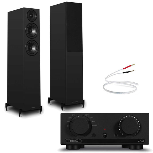 Mission 778x Black with Wharfedale Diamond 12.3i Black