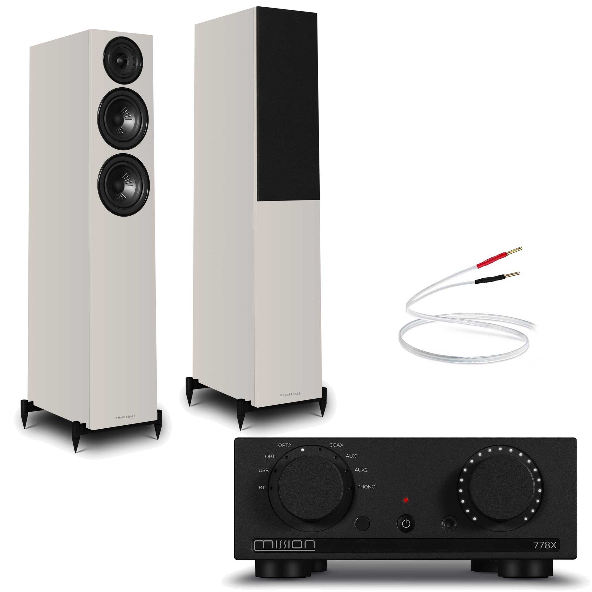 Mission 778x Black with Wharfedale Diamond 12.3i Grey