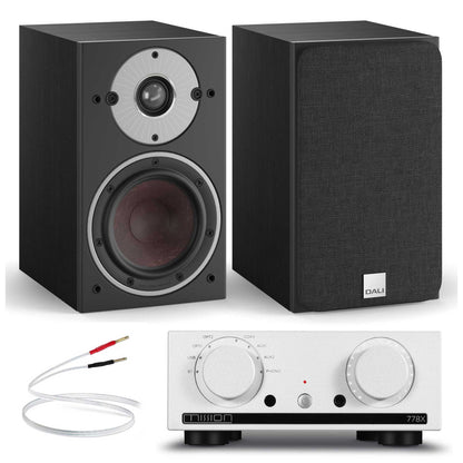 Mission 778x with Dali Oberon 1 Silver / Black Ash