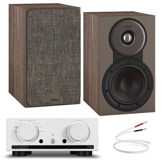 Mission 778x Silver with Dali SONIK 1 Walnut