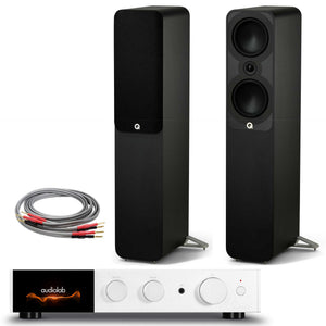 Audiolab 9000A Silver with Q Acoustics 5050 Satin Black