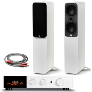 Audiolab 9000A Silver with Q Acoustics 5050 Satin White