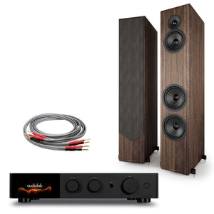 Audiolab 9000A Black with Acoustic Energy AE320² Walnut