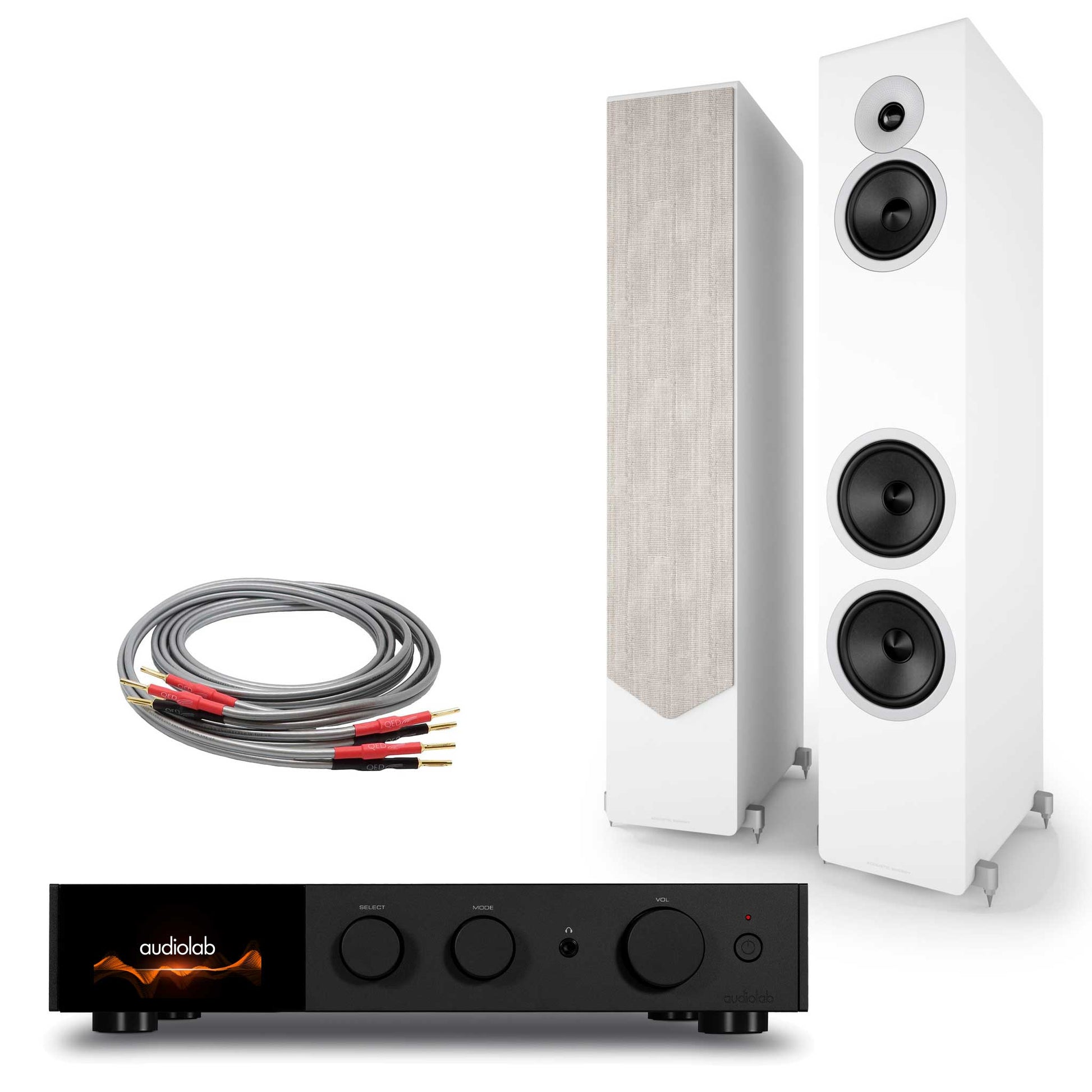 Audiolab 9000A Black with Acoustic Energy AE320² Matte White