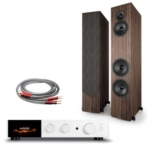 Audiolab 9000A Silver with Acoustic Energy AE320² Walnut