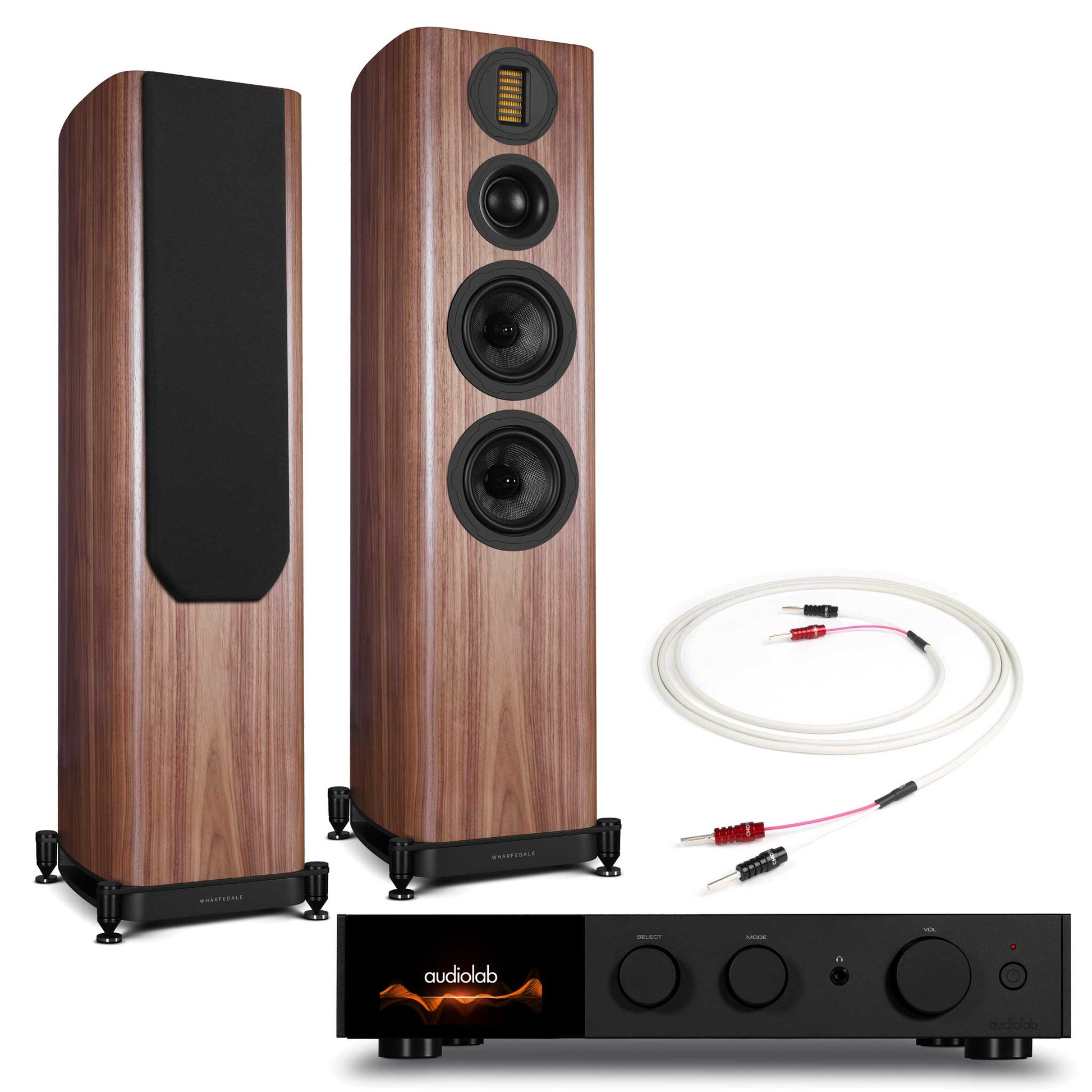 Audiolab 9000A Black with Wharfedale EVO 5.4 Walnut