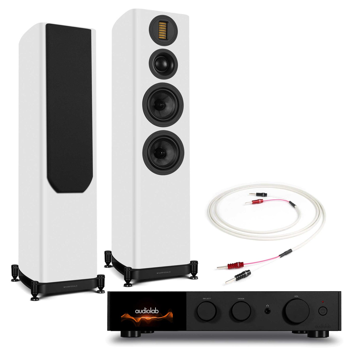 Audiolab 9000A Black with Wharfedale EVO 5.4 White