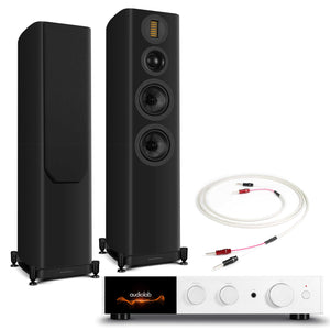 Audiolab 9000A Silver with Wharfedale EVO 5.4 Black