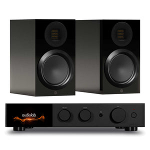 Audiolab 9000A Black with Monitor Audio Gold 50 6G Gloss Black
