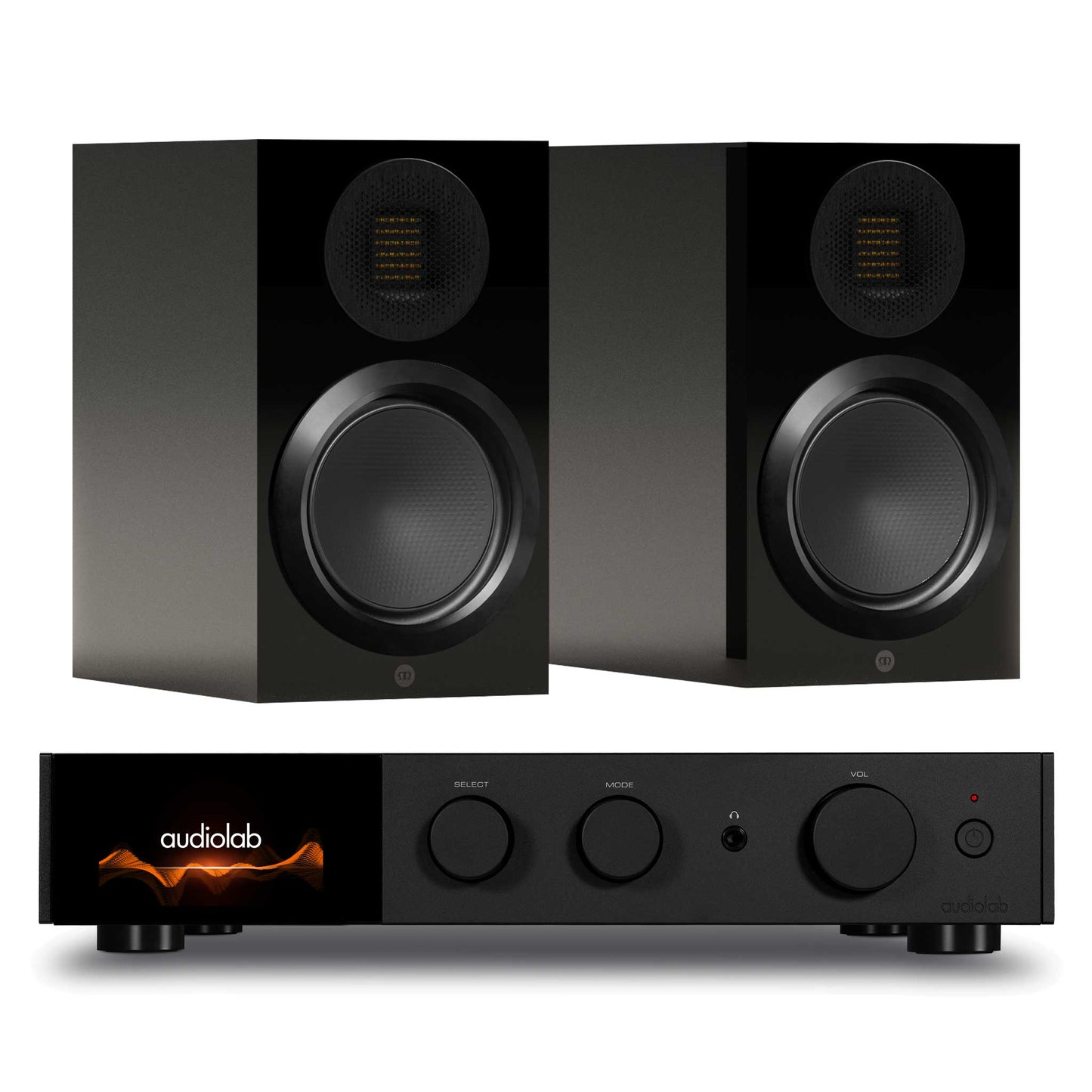 Audiolab 9000A Black with Monitor Audio Gold 50 6G Gloss Black