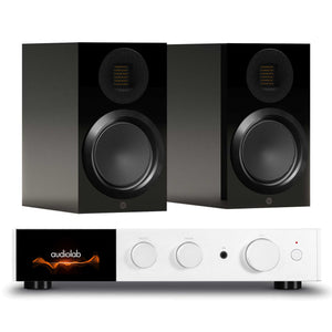 Audiolab 9000A Silver with Monitor Audio Gold 50 6G Gloss Black