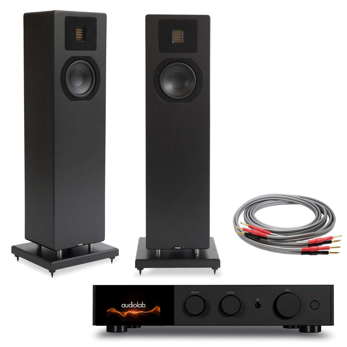 Audiolab 9000A Black with Neat Acoustics Mystique Classic Black 
