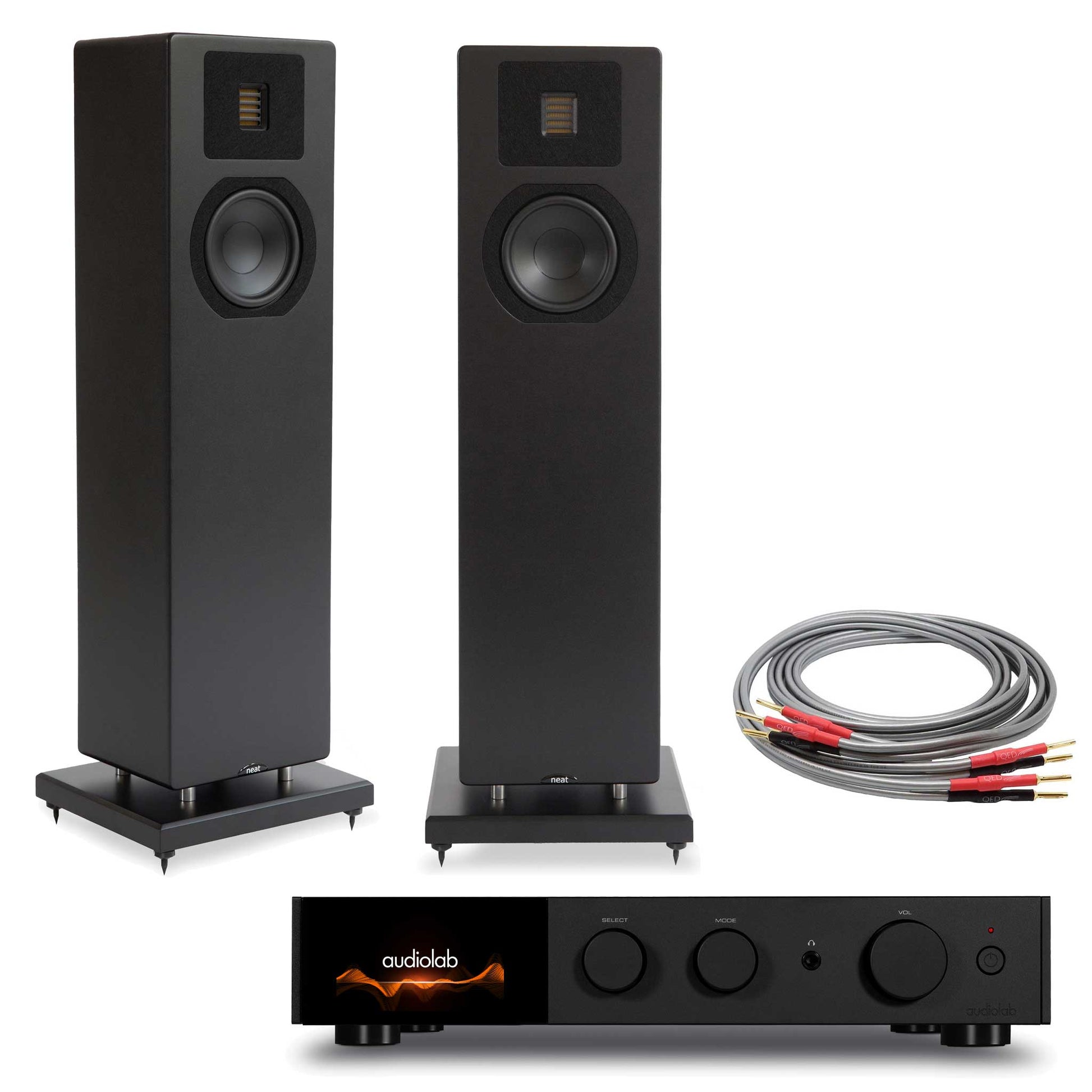 Audiolab 9000A Black with Neat Acoustics Mystique Classic Black 