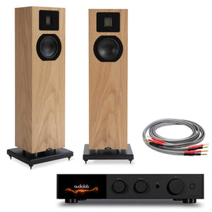 Audiolab 9000A Black with Neat Acoustics Mystique Classic Natural Oak 
