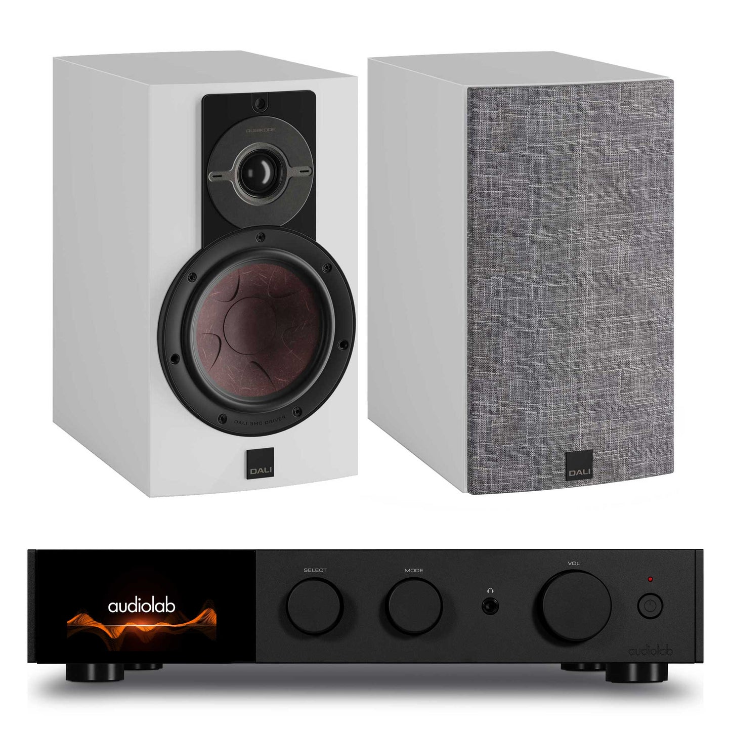 Audiolab 9000A with Dali Rubikore 2 Black / Gloss White
