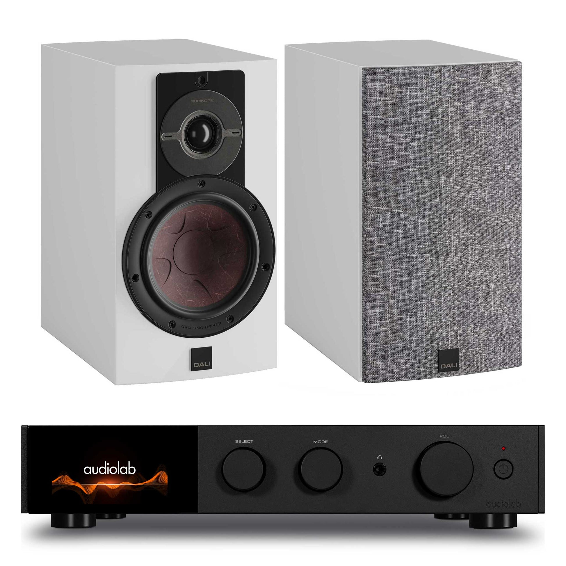 Audiolab 9000A with Dali Rubikore 2 Black / Gloss White
