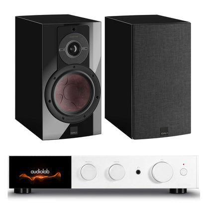 Audiolab 9000A Silver with Dali Rubikore 2 Gloss Black