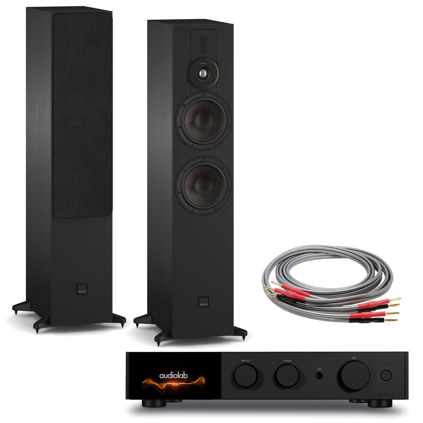 Audiolab 9000A Black with Dali SONIK 7 Black Ash 