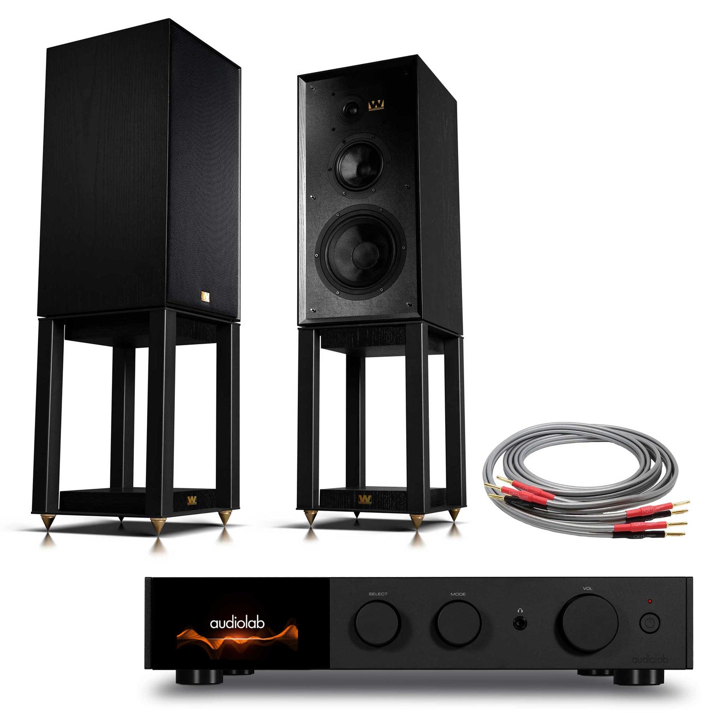 Audiolab 9000A Black with Wharfedale Super Linton Black