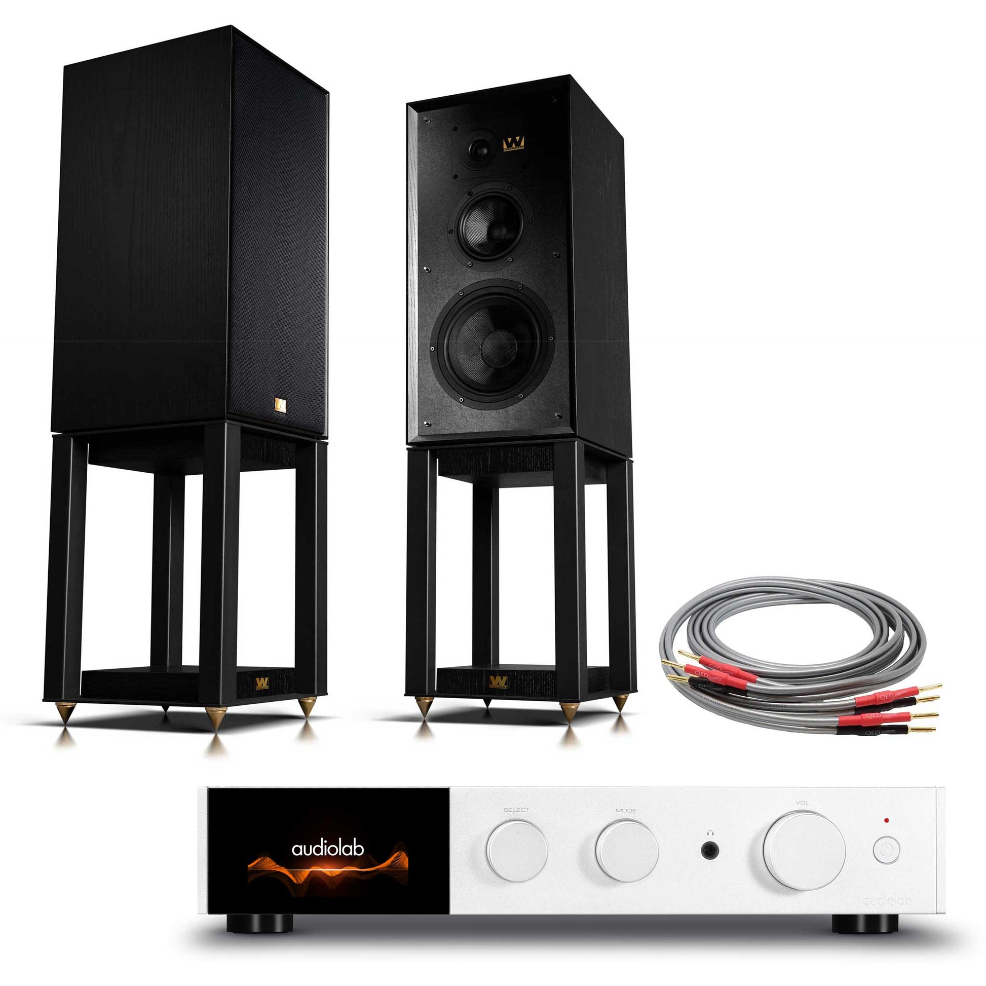 Audiolab 9000A Silver with Wharfedale Super Linton Black