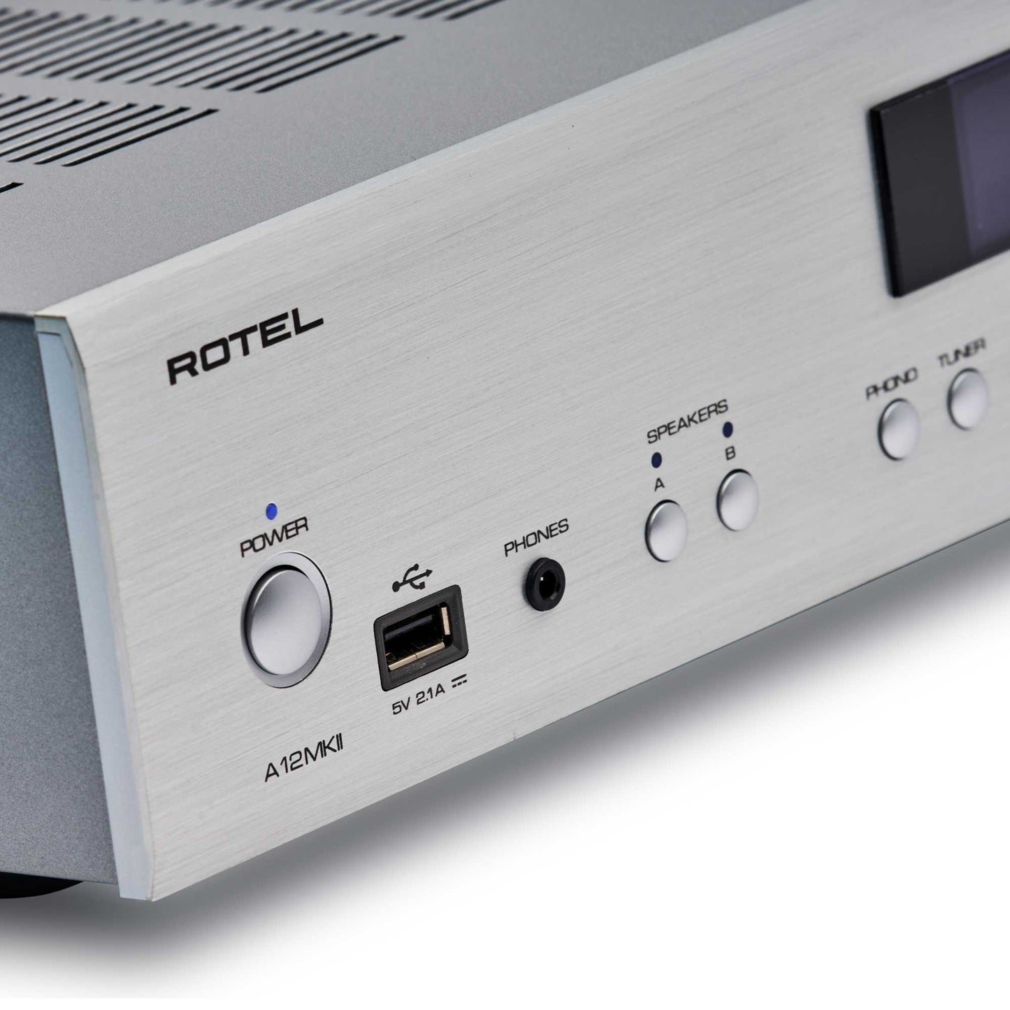 Rotel A12 MKII Silver Front Detail