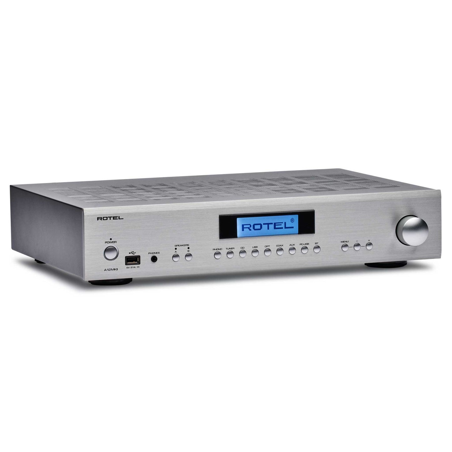 Rotel A12 MKII Silver Angled View