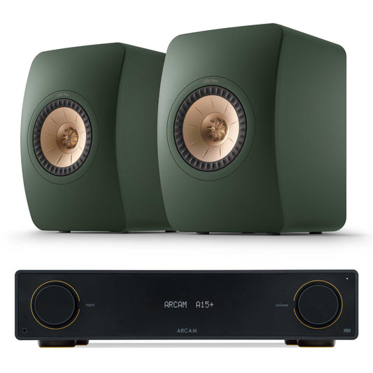 Arcam A15+ with KEF LS50 Meta Moss Green