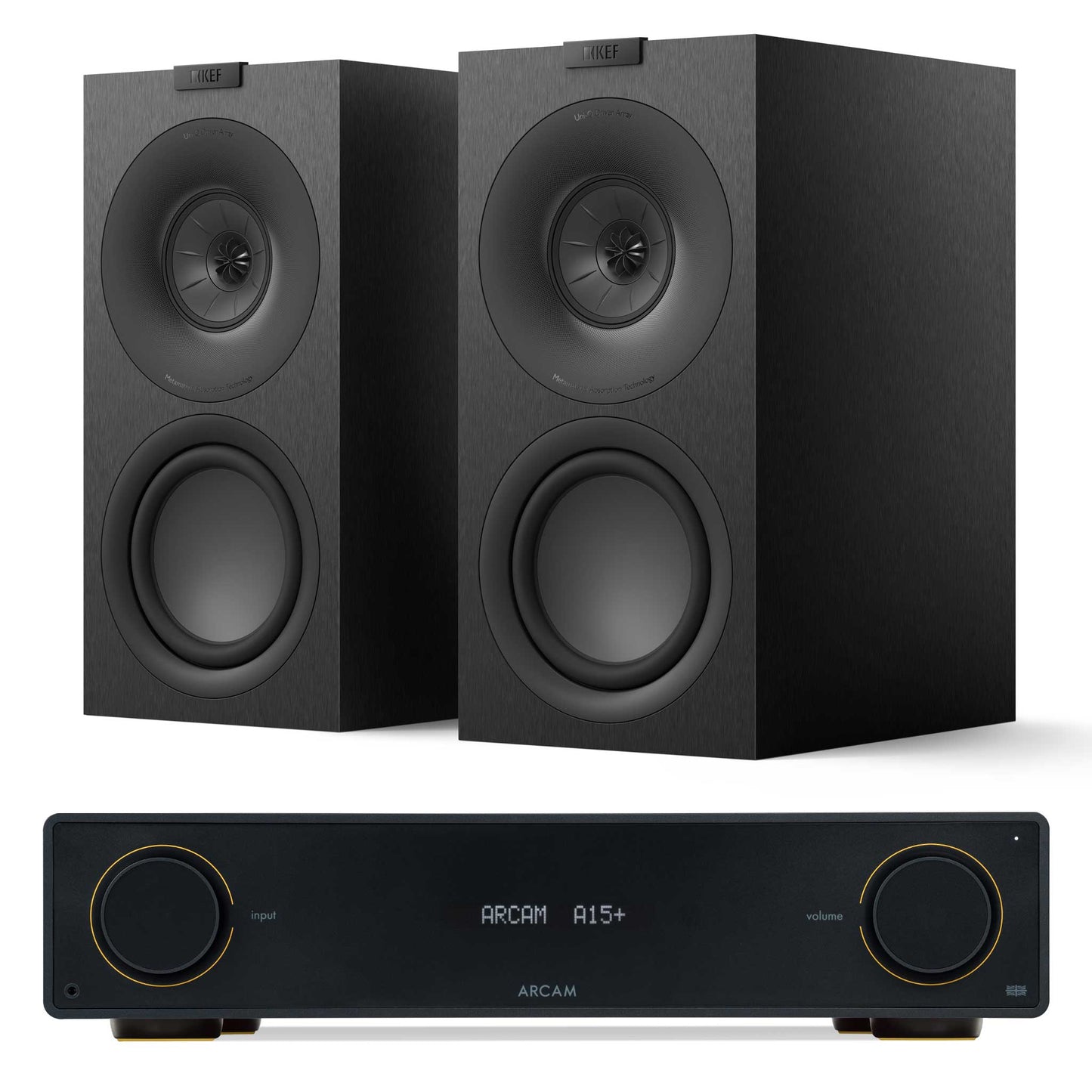 Arcam A15+ with KEF Q Concerto Satin Black