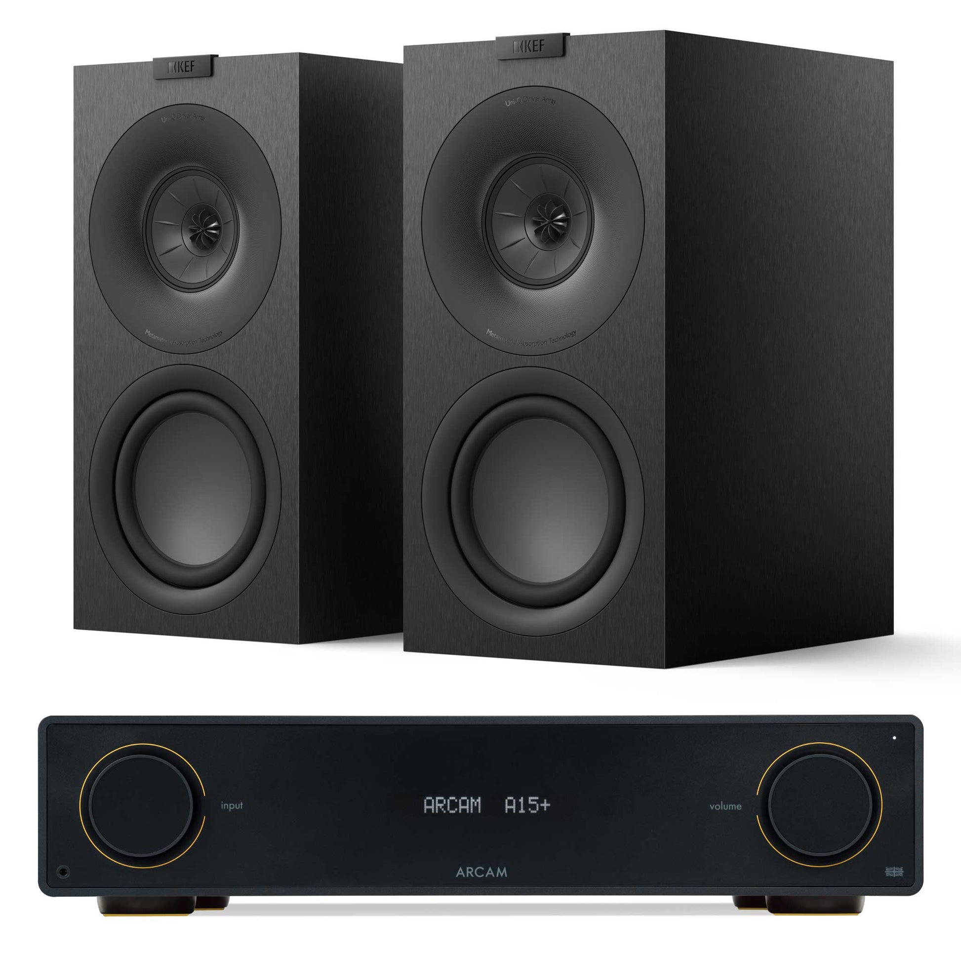 Arcam A15+ with KEF Q Concerto Satin Black