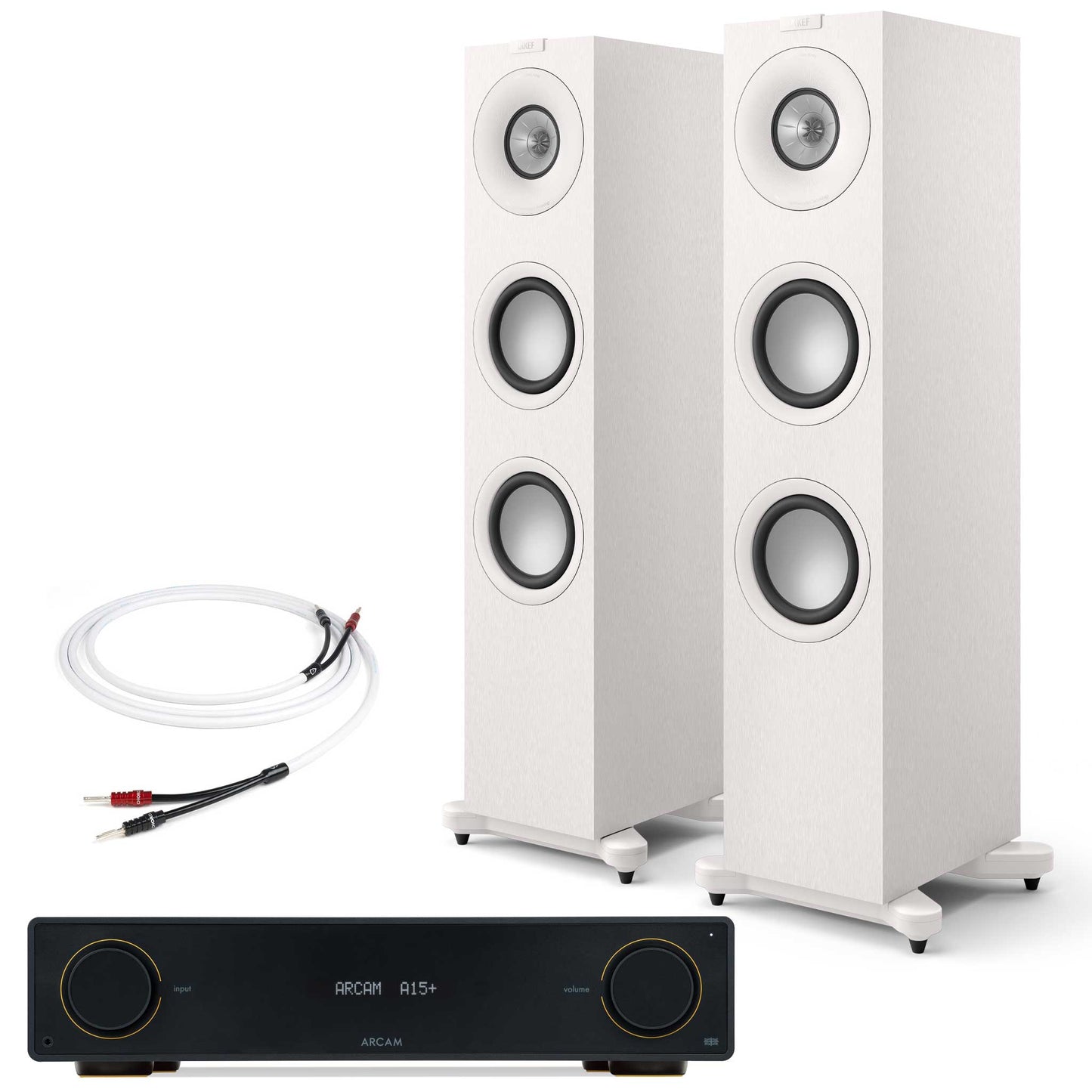 Arcam A15+ with KEF Q7 Meta Satin White