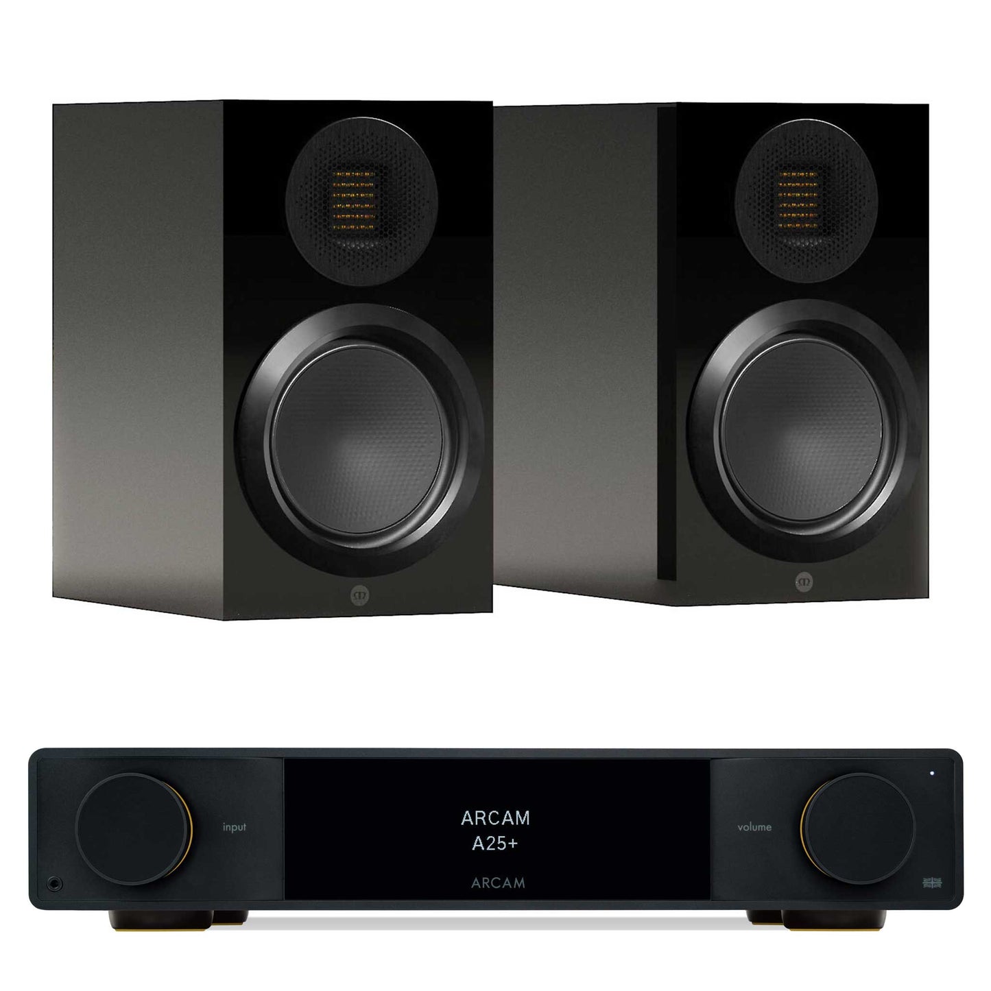 Arcam A25+ with Monitor Audio Gold 50 6G Gloss Black