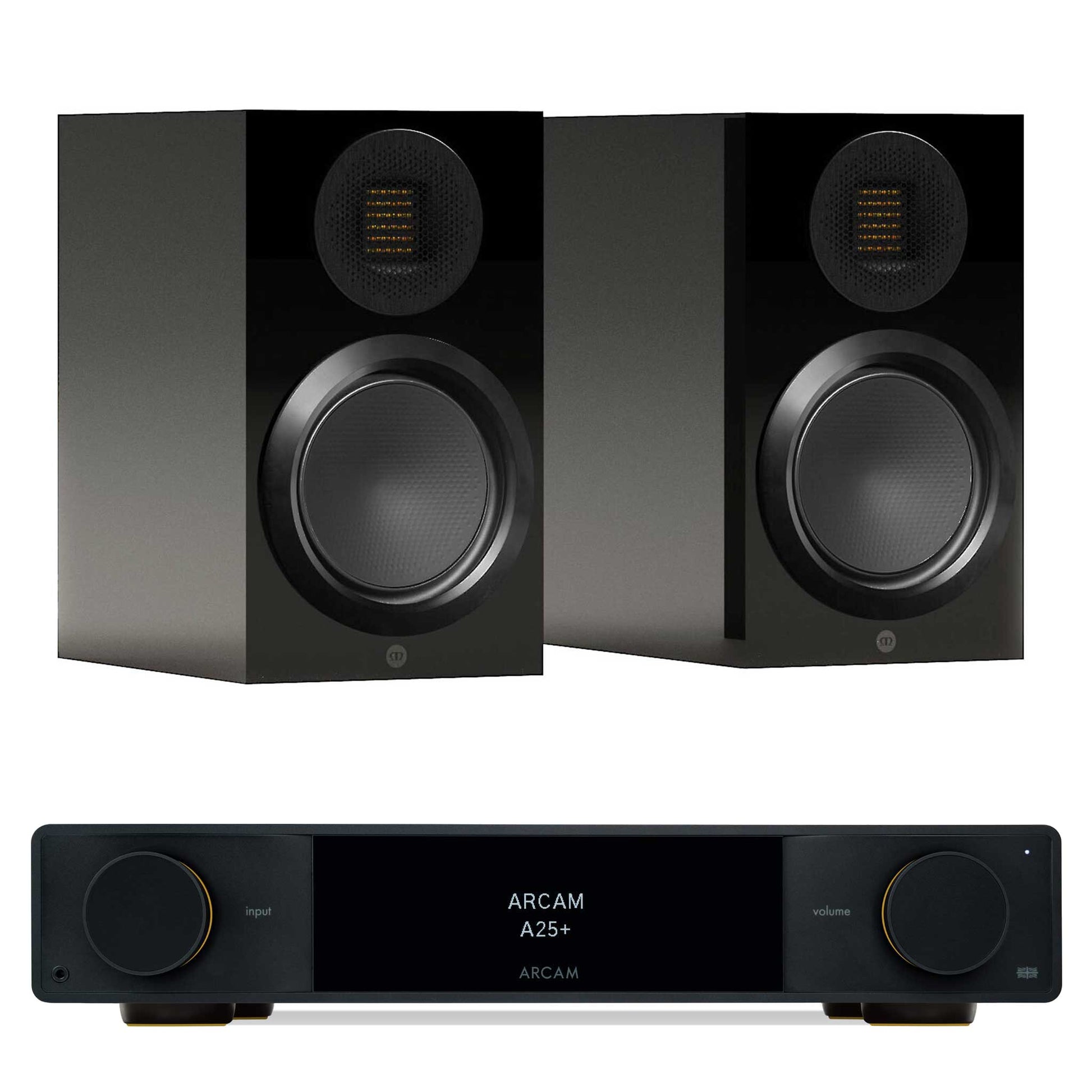 Arcam A25+ with Monitor Audio Gold 50 6G Gloss Black