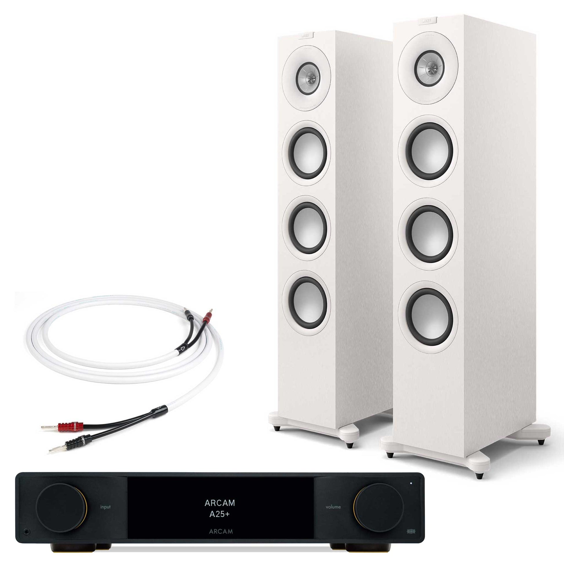 Arcam A25+ with KEF Q11 Meta Satin White