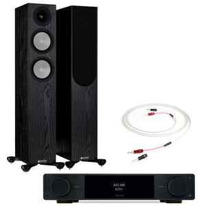 Arcam A25+ with Monitor Audio Silver 200 Black Oak