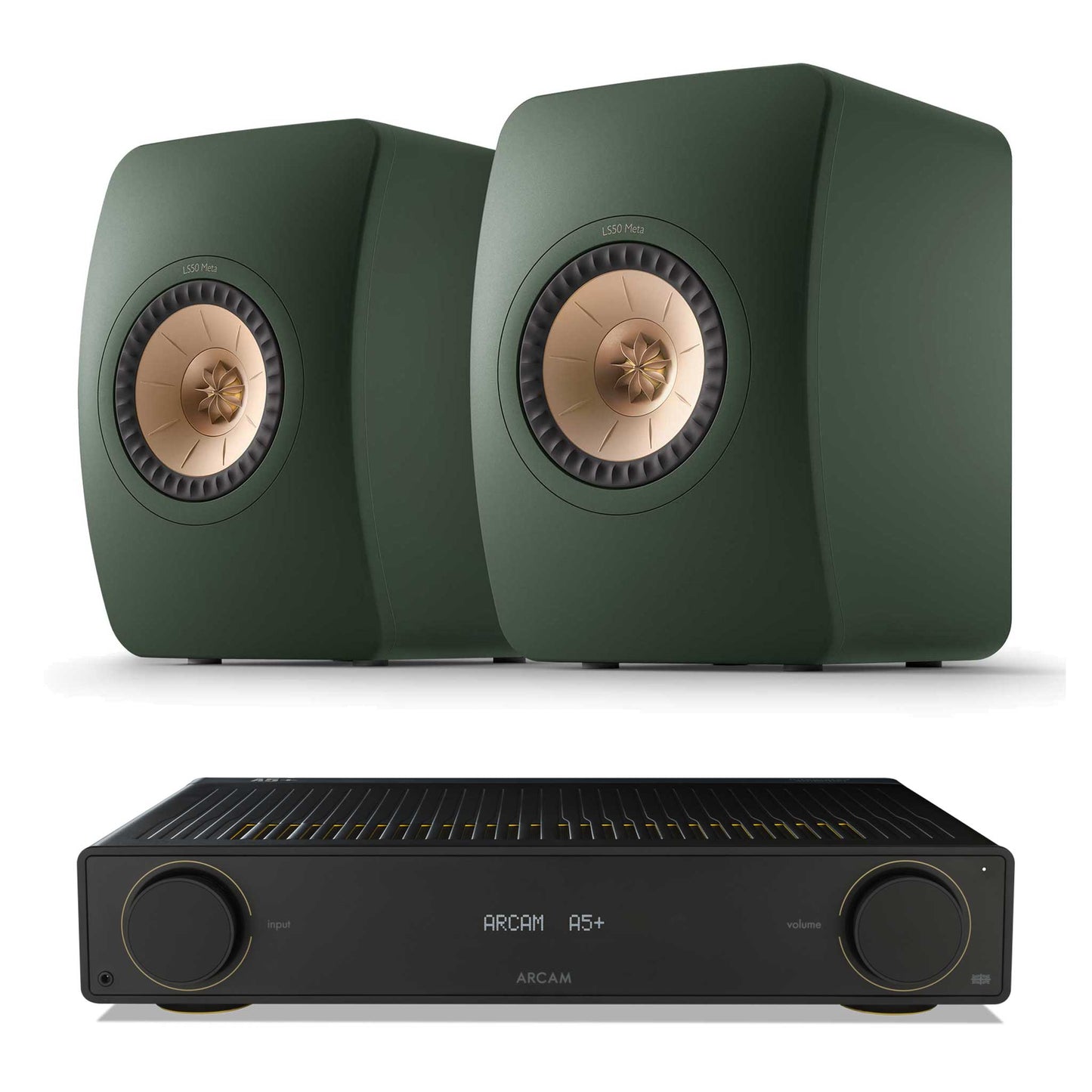 Arcam A5+ with KEF LS50 Meta Moss Green