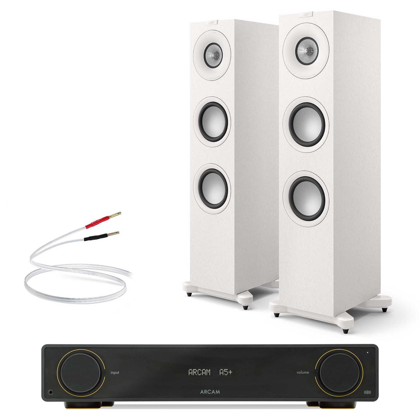 Arcam A5+ with KEF Q7 Meta Satin White